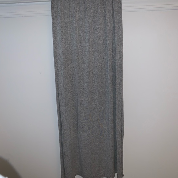 Heather Grey Maxi Skirt With Slits - Picture 5 of 6